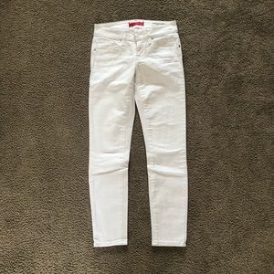 White Guess Medium Rise Ankle Skinny Emma Fit Jean